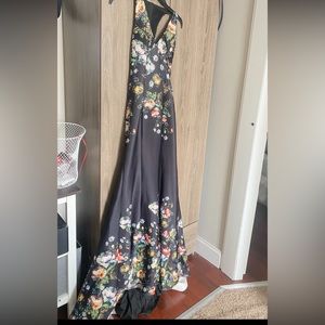 Black floral gown with back detail